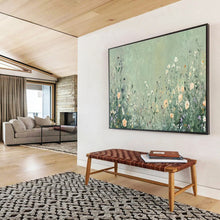 Load image into Gallery viewer, Delicate Wildflower Meadow Abstract Painting on Canvas - “Summer Whispers” DKH668
