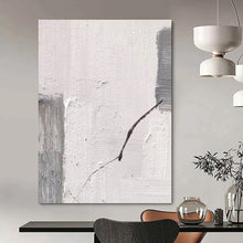 Load image into Gallery viewer, “White Cracks” – Gray blocks, dark line, textured white background with cracks DTP363
