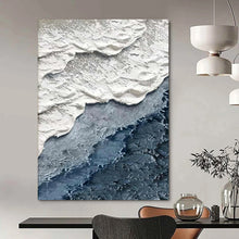 Load image into Gallery viewer, “Textured Coastal Layers” – Layered white, gray, and blue textured forms, evoking a coastal scene. DTP325
