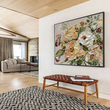 Load image into Gallery viewer, Impasto Flower “Soft Bloom Bouquet” Painting on Canvas, Romantic Floral Decor DKH824
