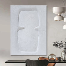 Load image into Gallery viewer, White Textured Abstract Acrylic Art, Ideal for Minimalist Bedroom &amp; Modern Office LargeART0994
