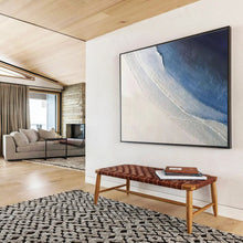 Load image into Gallery viewer, Blue - White Textured “Calm Abstraction” Painting on Canvas, Minimalist Modern Art DKH894
