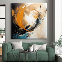 Load image into Gallery viewer, Orange - Blue Swirl Dynamics Art for Game Room &amp; Modern Office LargeART0829

