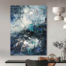 Load image into Gallery viewer, Turbulent Sea Abstract Painting, Suited for Ocean - Lover’s Bedroom &amp; Dramatic Living Room LargeART1352
