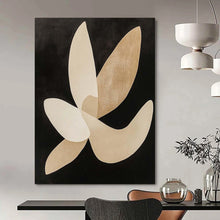 Load image into Gallery viewer, Large - Sized Hand - painted Gold &amp; Cream Floral Silhouette Acrylic Art for Elegant Bedrooms LargeART0138
