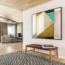 Load image into Gallery viewer, Hand - painted Extensive Geometric Shapes in Neutral and Color Acrylic Art for Modern Art Galleries LargeART1779
