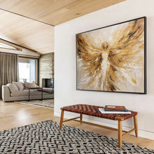 Load image into Gallery viewer, Golden Angel with Outstretched Wings Abstract acrylic painting DLZ082
