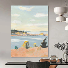 Load image into Gallery viewer, “Colorful Coastal View” - Vibrant Seaside Landscape on Canvas DKH1460

