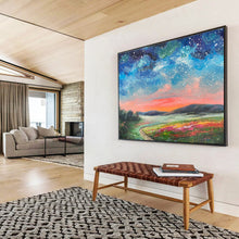 Load image into Gallery viewer, Starry Sunset Landscape Abstract Art for Nature Lover’s Bedroom &amp; Cosy Reading Nook DKH122
