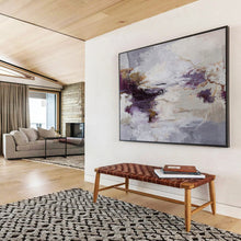 Load image into Gallery viewer, Purple Gray Gold Elegance Abstract Painting DKH516

