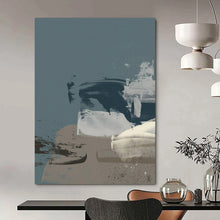 Load image into Gallery viewer, Muted Shapes in Blue &amp; Gray – Abstract Mixed - Media with Subtle Marks DTP242
