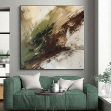 Load image into Gallery viewer, Green - Brown Dynamic Strokes Art for Studio &amp; Eclectic Living Room LargeART0826
