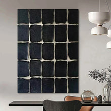 Load image into Gallery viewer, Black Tile Mosaic Acrylic Art, Great for Industrial - Chic Bathroom &amp; Modern Entryway LargeART1072
