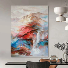 Load image into Gallery viewer, Colorful Abstract Landscape with Mountain &amp; Waterfall - Suits Bedroom &amp; Spa Area LargeART2346
