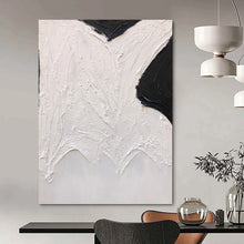 Load image into Gallery viewer, “Abstract Black &amp; White Forms” – Thick black shapes, textured white background DTP405
