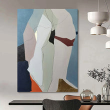 Load image into Gallery viewer, “Green - White Flowing Forms” Abstract Painting on Canvas, Nature - Inspired Bathroom Decor DKH1053
