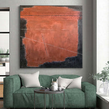 Load image into Gallery viewer, Oversized Red - Black Geometric Abstract Art for Industrial Loft &amp; Contemporary Hallway LargeART0457

