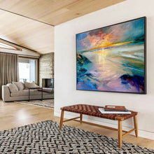 Load image into Gallery viewer, Color - Drenched Beach Sunset Abstract Painting for Coastal Home &amp; Vacation Rental DKH213
