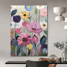 Load image into Gallery viewer, Colorful Floral Abstract Painting, Ideal for Cheerful Dining Room &amp; Feminine Bedroom LargeART2099
