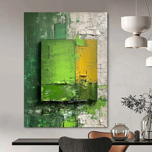 Load image into Gallery viewer, “Layered Green and Yellow Abstract” - Abstract Acrylic with Depth DTP030
