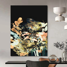 Load image into Gallery viewer, “Midnight Blooms” - Black background, colorful, expressive floral brushstrokes DTP171
