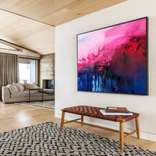Load image into Gallery viewer, Pink - Blue Abstract Painting for Chic Boutique &amp; Romantic Bedroom DKH268
