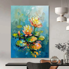 Load image into Gallery viewer, Impasto Floral Art, Color - Blended Botanical Painting for Serene Bathroom &amp; Nature - Themed Living Room LargeART2240
