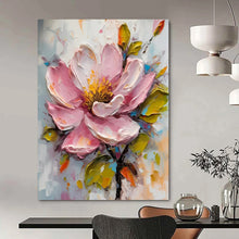 Load image into Gallery viewer, Impasto Abstract Pink Flower Art, Textured Petal Painting for Romantic Bedroom &amp; Floral - Inspired Bathroom LargeART2200
