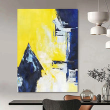 Load image into Gallery viewer, Bold Yellow &amp; Blue Abstract Art, Suited for Modern Office &amp; Creative Studio LargeART2304
