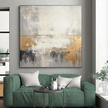 Load image into Gallery viewer, Gray - Gold Abstract Horizon Art for Luxury Bedroom &amp; Modern Office LargeART0855
