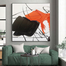 Load image into Gallery viewer, Large Bold Orange - Black Dynamic Art - Great for Creative Studio &amp; Trendy Bar Lounge LargeART0786
