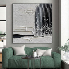 Load image into Gallery viewer, Monumental Textured Gray - Black Abstract Acrylic for Industrial - Chic Loft LargeART0280

