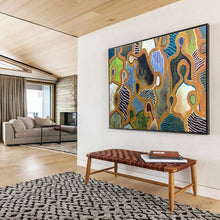 Load image into Gallery viewer, Abstract Figure Painting on Canvas - “Community Shapes” DKH716
