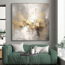 Load image into Gallery viewer, Gray - Gold Abstract Composition Acrylic Art - Suited for Corporate Lounge &amp; Upscale Apartment Decor LargeART0542
