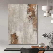 Load image into Gallery viewer, Hand - painted Oversized Gray - Brown Textured Abstract Acrylic Art for Rustic Living Rooms LargeART0105
