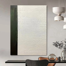 Load image into Gallery viewer, “Textured Script and Green Panel” - Green, White Abstract Art on Canvas DKH1181
