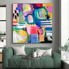 Load image into Gallery viewer, Hand - painted Massive Colorful Abstract Composition Acrylic Art for Artistic Lounges LargeART0077
