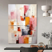 Load image into Gallery viewer, Pink &amp; Orange Abstract Composition, Fit for Bohemian Bedroom &amp; Vibrant Lounge LargeART2278
