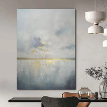 Load image into Gallery viewer, Grey &amp; Gold Abstract Landscape Painting, Ideal for Minimalist Living Room &amp; Serene Office LargeART1903
