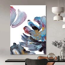 Load image into Gallery viewer, Gilded Floral Whimsy – Blue, Purple, Pink, and Gold Flower - Inspired Abstract DTP199
