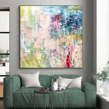 Load image into Gallery viewer, Hand - painted Oversized Pastel - Filled Abstract Dreamscape Acrylic Art for Whimsical Nurseries LargeART0042
