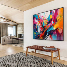 Load image into Gallery viewer, Dynamic Color Splash Abstract Painting on Canvas - “Color Explosion” DKH690
