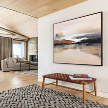 Load image into Gallery viewer, Soft Tones “Misty Coast” Painting on Canvas, Evocative Seaside Art DKH914
