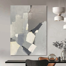 Load image into Gallery viewer, “Grey - Toned Geometric Abstract” - Minimalist Abstract Art on Canvas DKH1586
