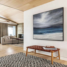 Load image into Gallery viewer, Moody Seaside Abstract Painting for Coastal Cottage &amp; Meditation Nook DKH215
