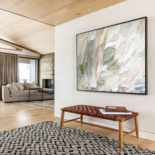Load image into Gallery viewer, Textured Pastel Green - Pink Abstract Painting for Bohemian Bedroom &amp; Light - Filled Café DKH261
