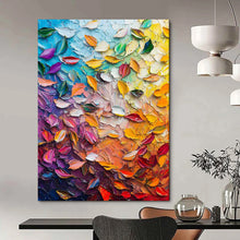 Load image into Gallery viewer, Rainbow - Colored Textured Petal Abstract Art, Ideal for Creative Studio &amp; Playful Kids’ Room LargeART2071
