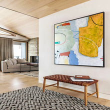 Load image into Gallery viewer, Hand - painted Extensive Soft - Hued Geometric Abstract Acrylic Art for Serene Bedrooms LargeART1809
