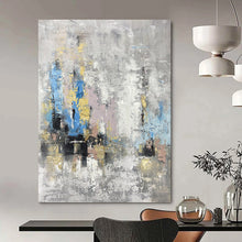 Load image into Gallery viewer, Urban Abstract in Gray &amp; Color – Mixed - Media Cityscape Inspired DTP248
