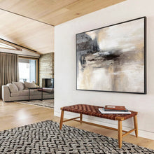 Load image into Gallery viewer, Hand - painted Massive Neutral Tones Abstract Landscape Acrylic Art for Calm Home Offices LargeART1778
